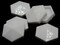 6 30mm Two Hole White Acrylic Double Drilled Plastic Hexagon Open Back Beads